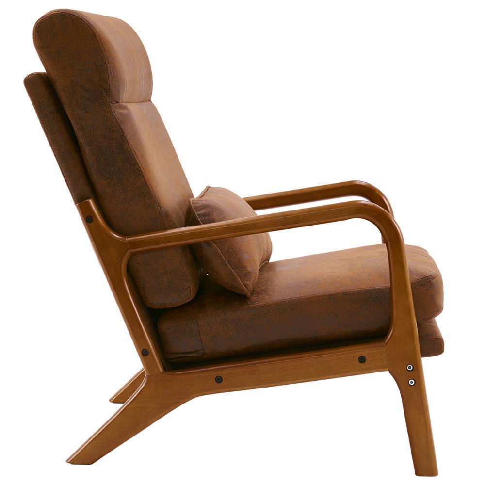 Mid-Century Accent Chair Reading Armchair Upholstered Single Sofa High Back - Picture 41 of 49