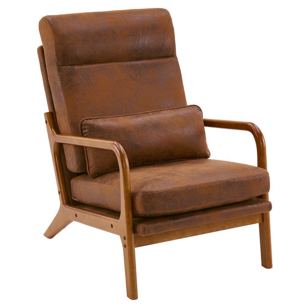 Mid-Century Accent Chair Reading Armchair Upholstered Single Sofa High Back - Picture 38 of 49