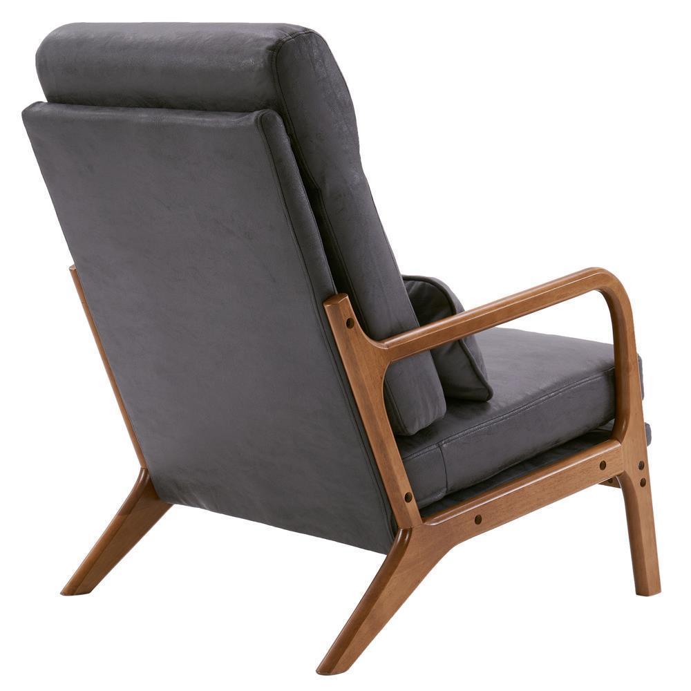 Mid-Century Accent Chair Reading Armchair Upholstered Single Sofa High Back - Picture 36 of 49