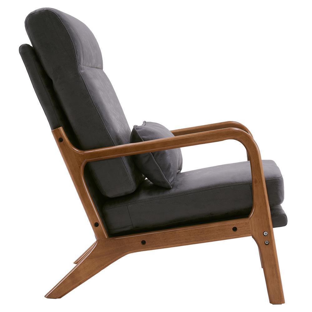 Mid-Century Accent Chair Reading Armchair Upholstered Single Sofa High Back - Picture 35 of 49