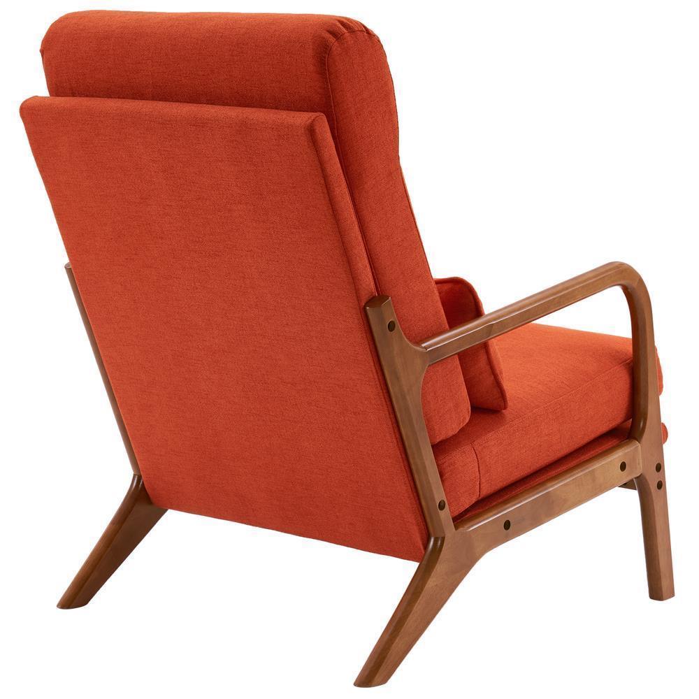 Mid-Century Accent Chair Reading Armchair Upholstered Single Sofa High Back - Picture 30 of 49