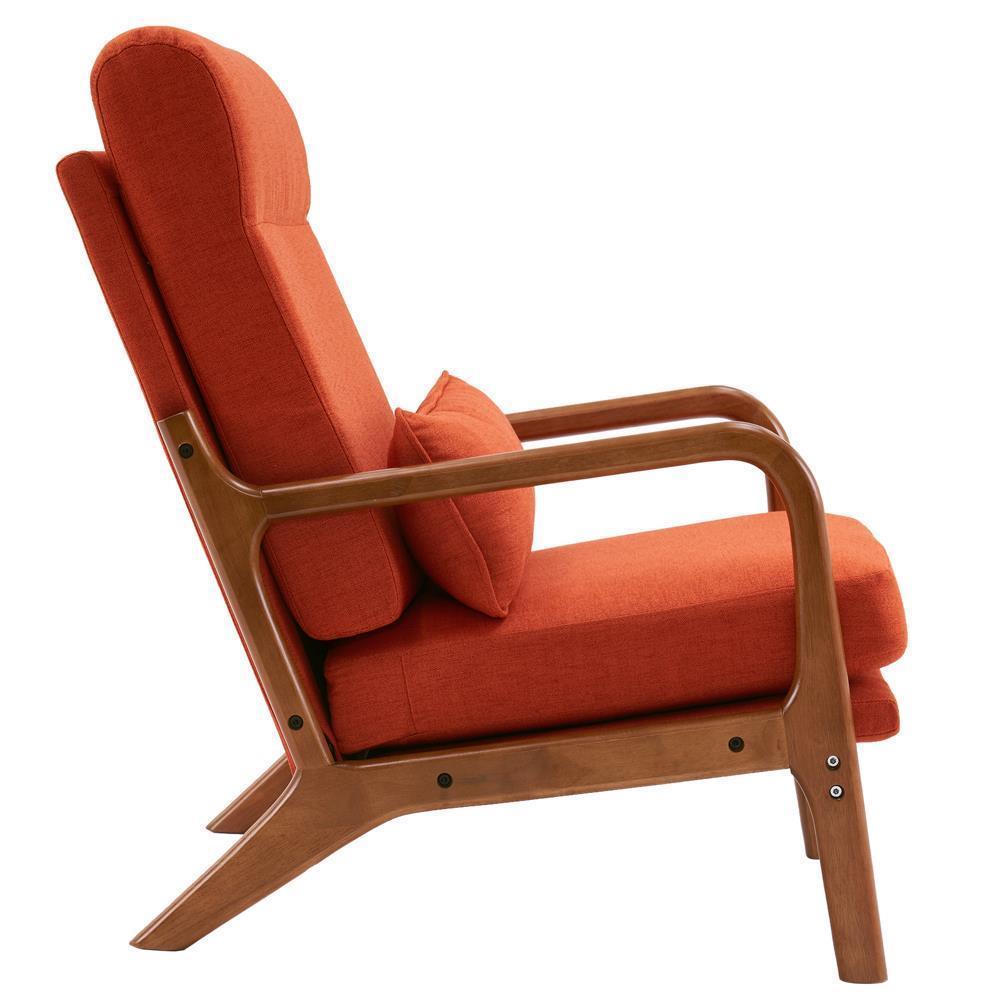 Mid-Century Accent Chair Reading Armchair Upholstered Single Sofa High Back - Picture 29 of 49