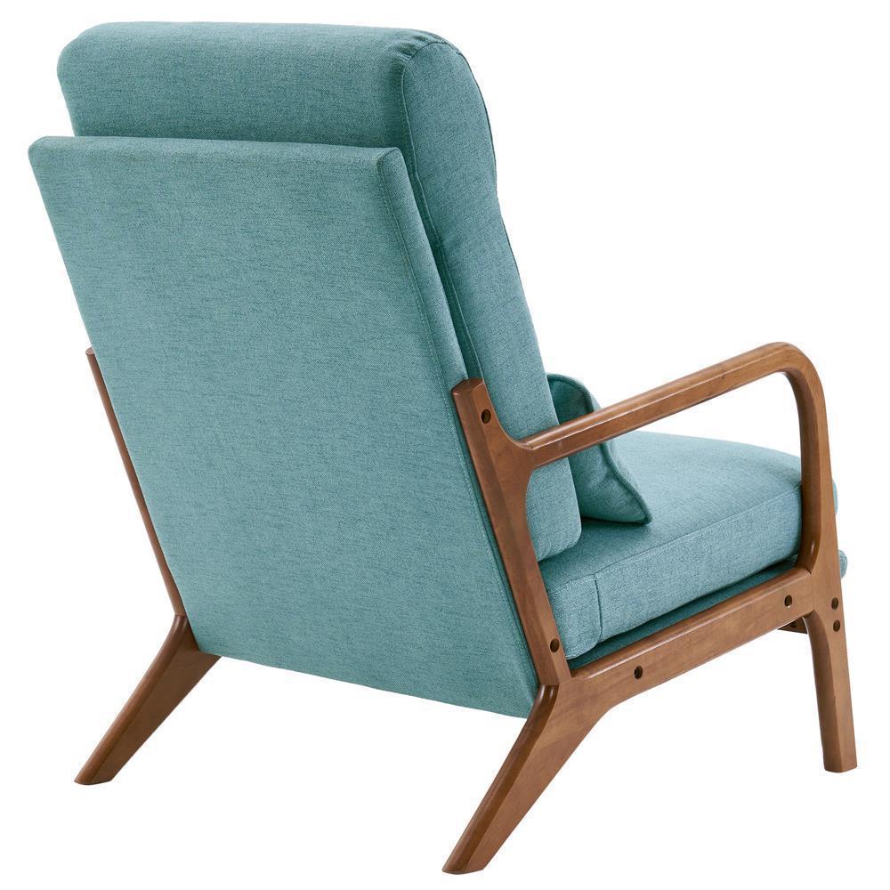 Mid-Century Accent Chair Reading Armchair Upholstered Single Sofa High Back - Picture 24 of 49