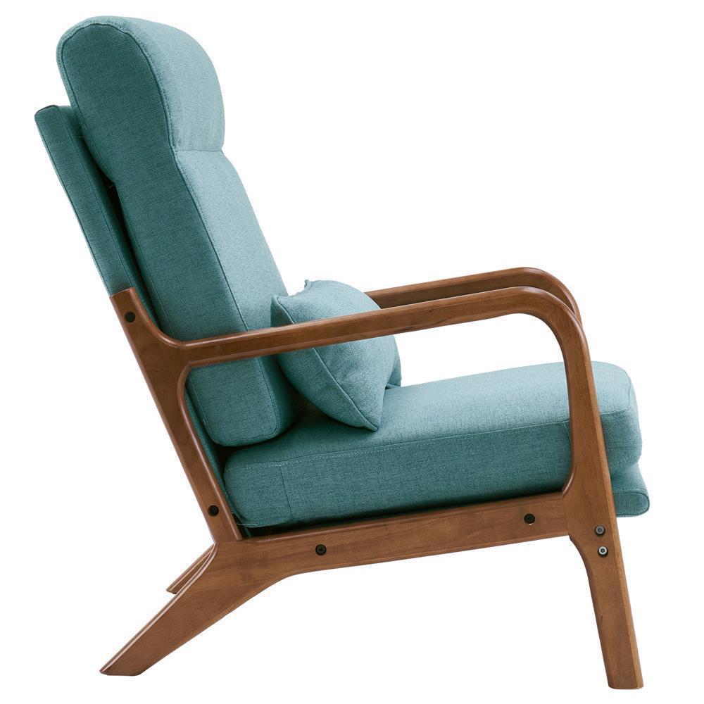 Mid-Century Accent Chair Reading Armchair Upholstered Single Sofa High Back - Picture 23 of 49