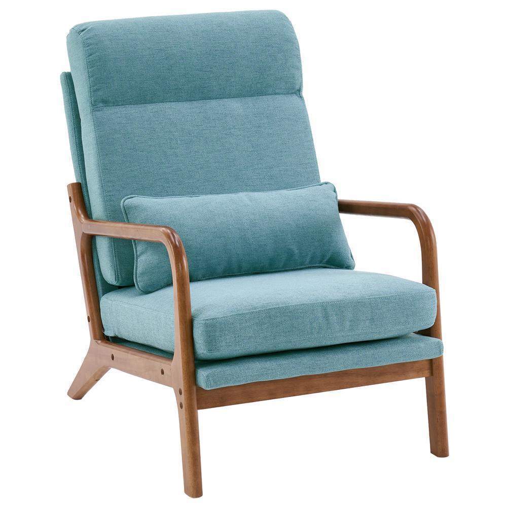Mid-Century Accent Chair Reading Armchair Upholstered Single Sofa High Back - Picture 20 of 49