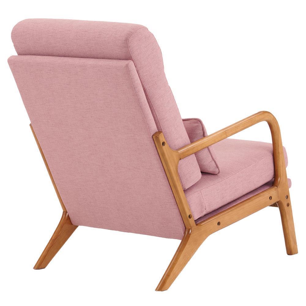 Mid-Century Accent Chair Reading Armchair Upholstered Single Sofa High Back - Picture 17 of 49