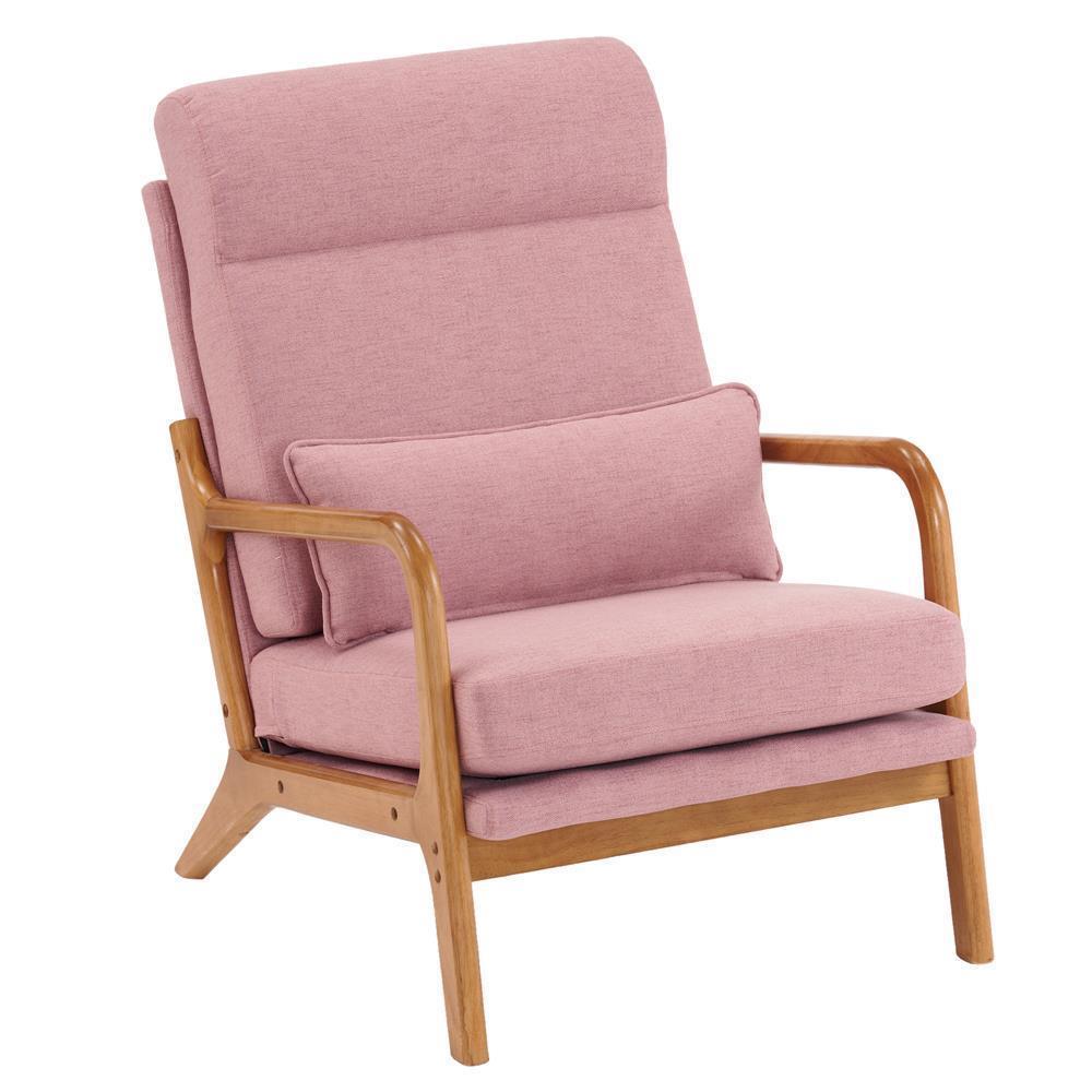 Mid-Century Accent Chair Reading Armchair Upholstered Single Sofa High Back - Picture 14 of 49