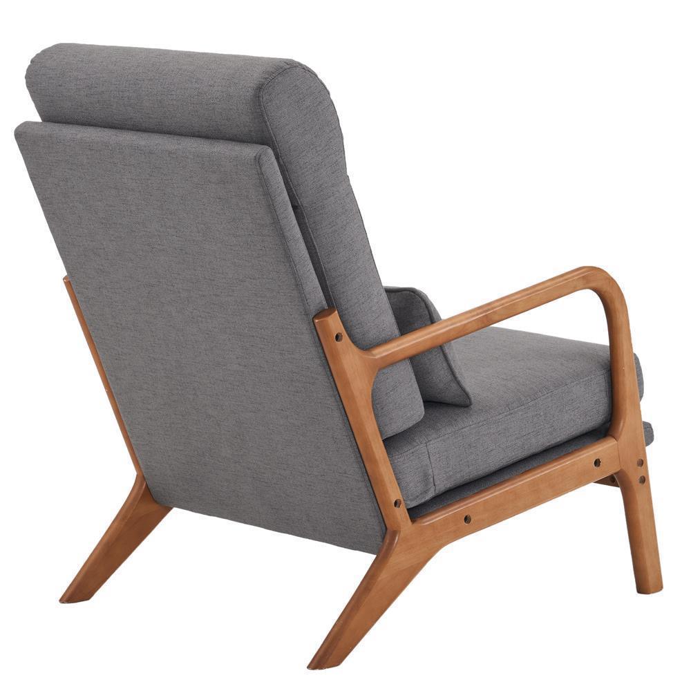Mid-Century Accent Chair Reading Armchair Upholstered Single Sofa High Back - Picture 12 of 49