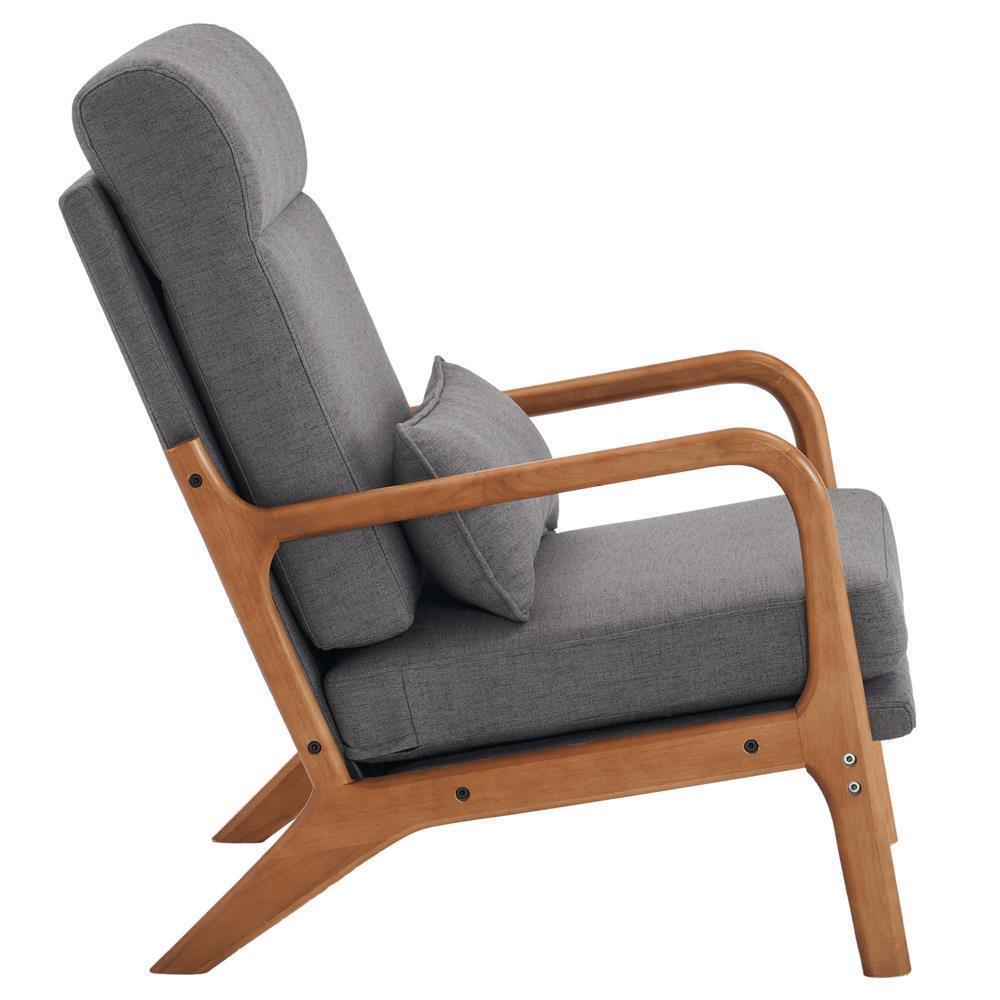 Mid-Century Accent Chair Reading Armchair Upholstered Single Sofa High Back - Picture 11 of 49