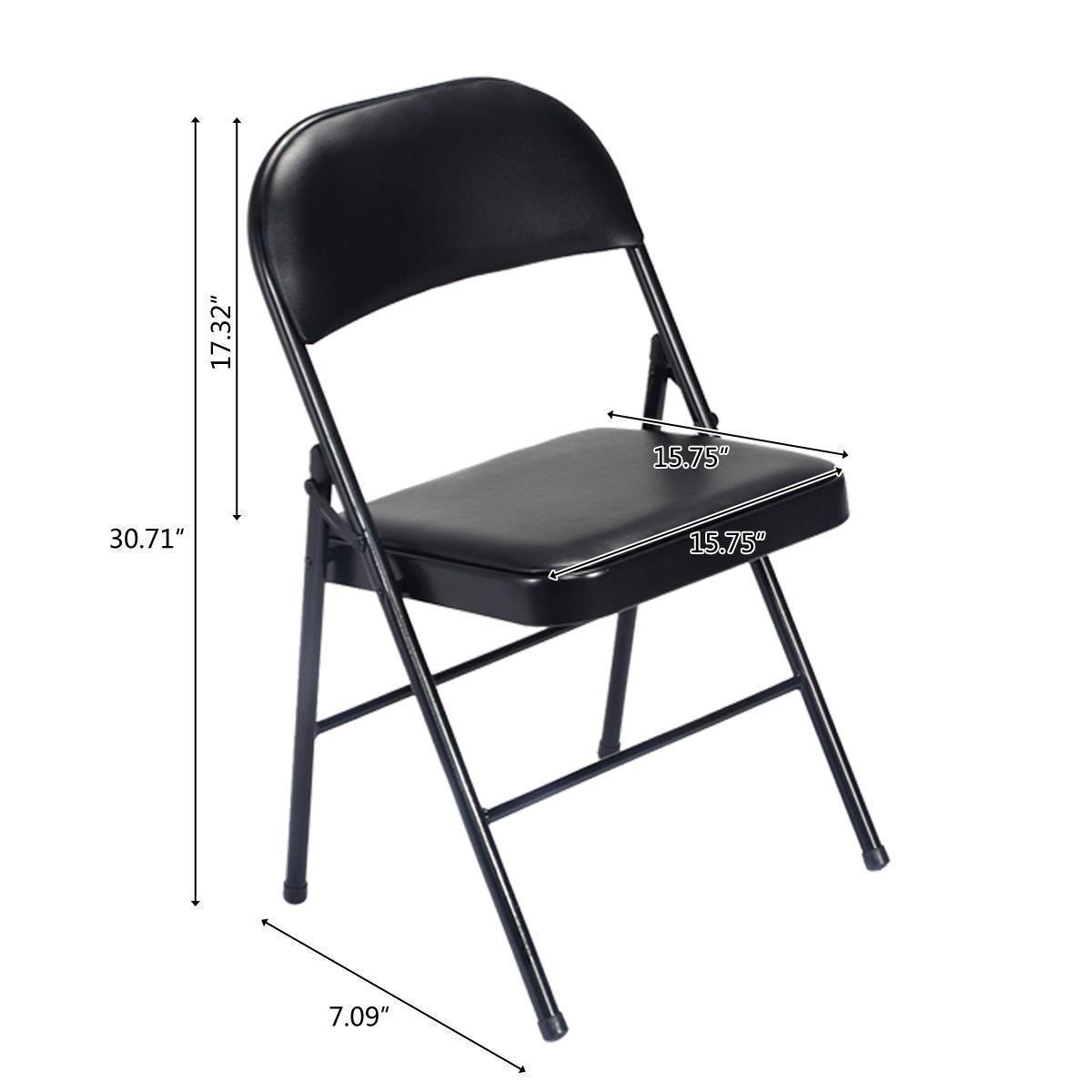 4/8/12 PACK Folding Chair Fabric Upholstered Padded Seat Metal Frame Home Office