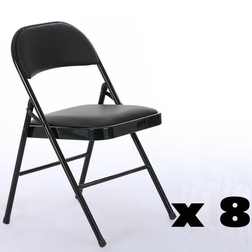Diva Gift Black Folding Chair – Metal Frame With Padded Seat, Indoor/Outdoor Use (Fully Assembled)