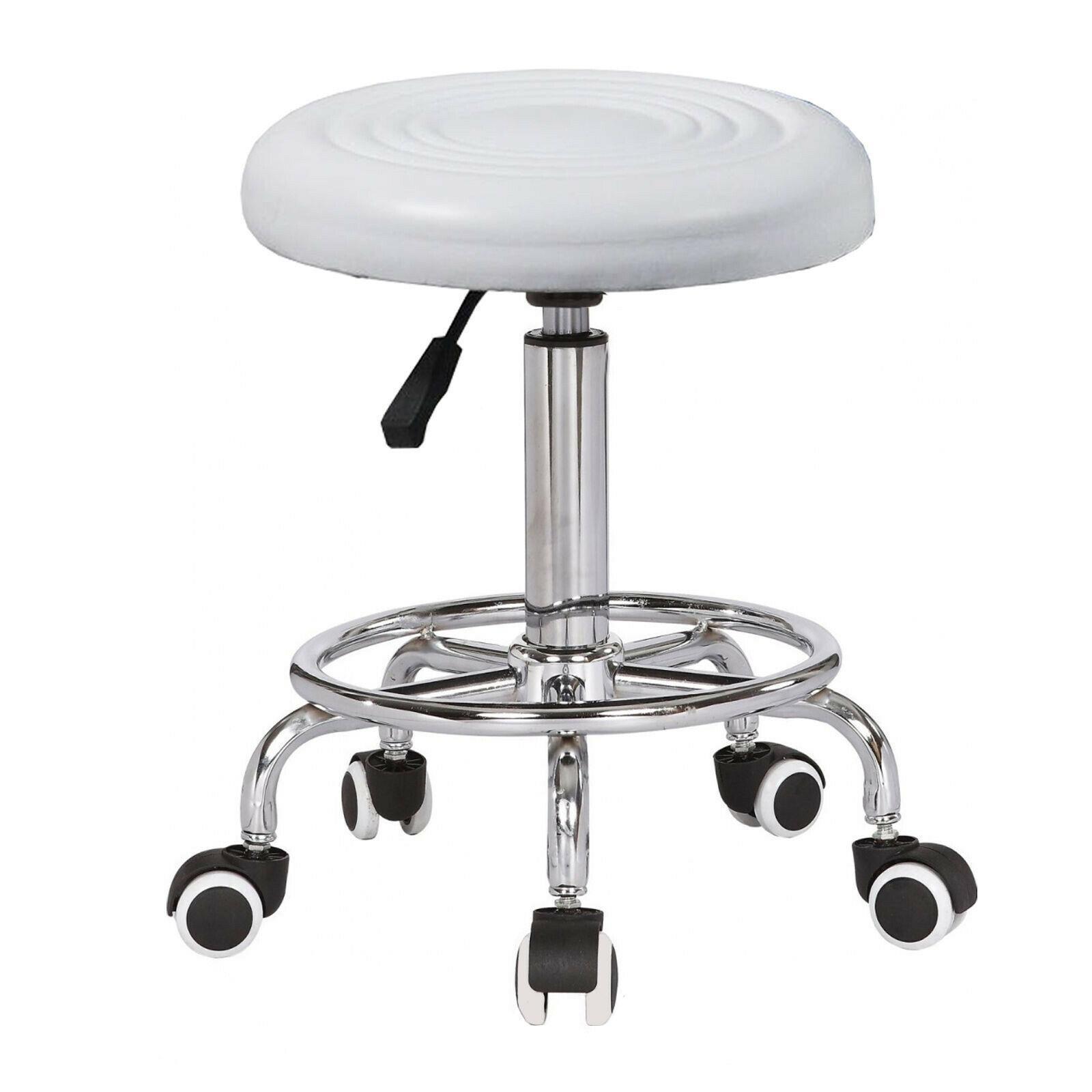 Rolling Swivel Stool w/Wheels Adjustable Tattoo Facial Massage Spa Salon Black - Picture 11 of 12