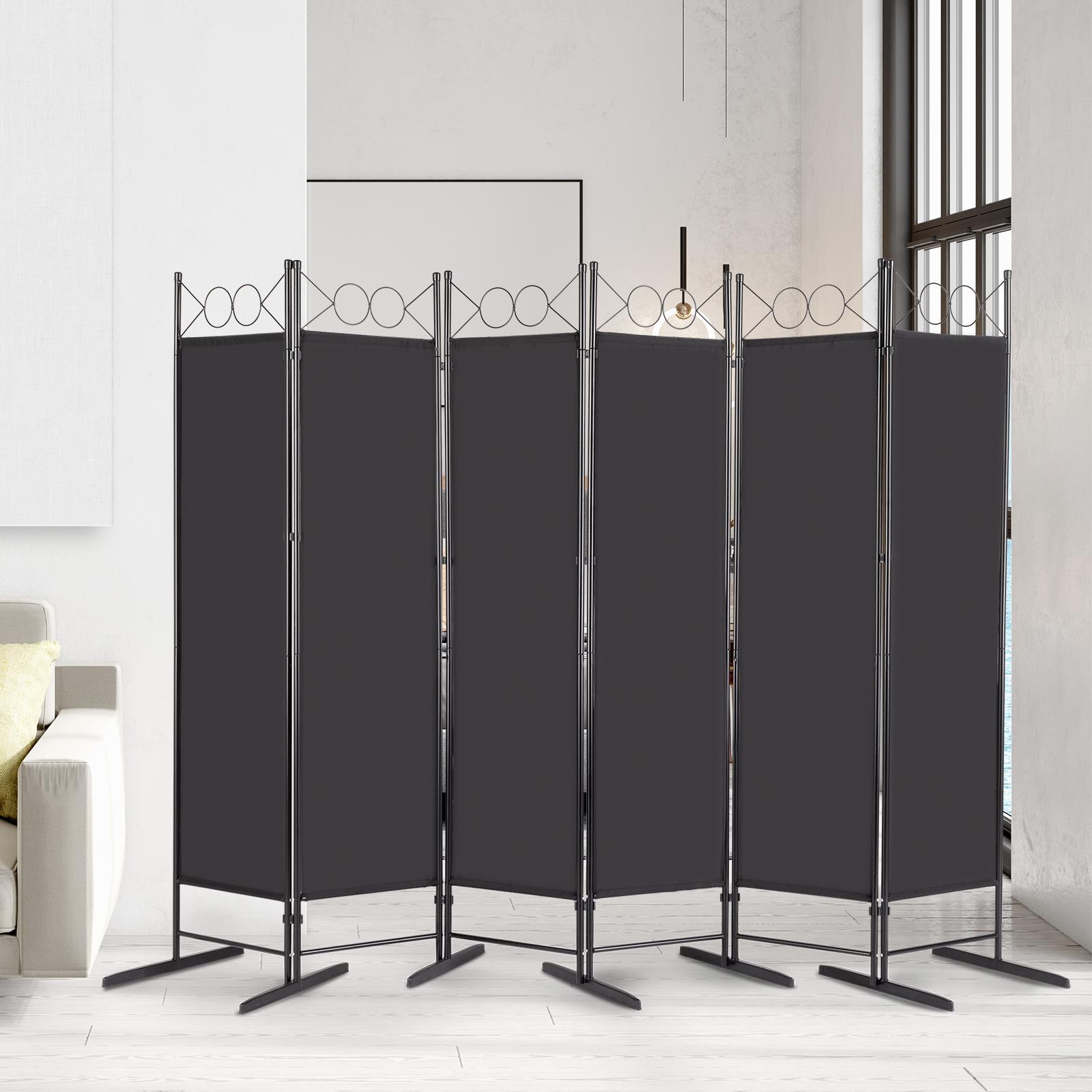 FCH 6 FT Room Divider Privacy Scree 6 Panel Partition for Office Home School