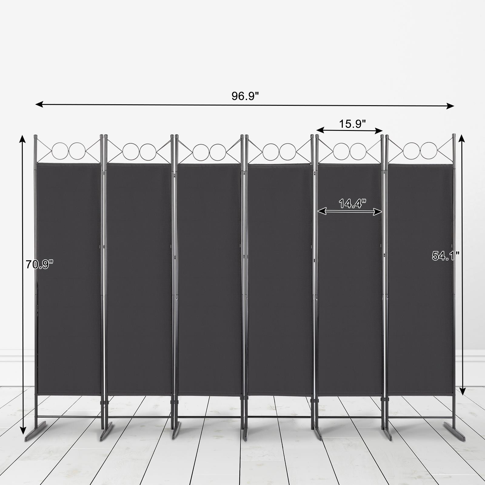 FCH 6 FT Room Divider Privacy Scree 6 Panel Partition for Office Home School
