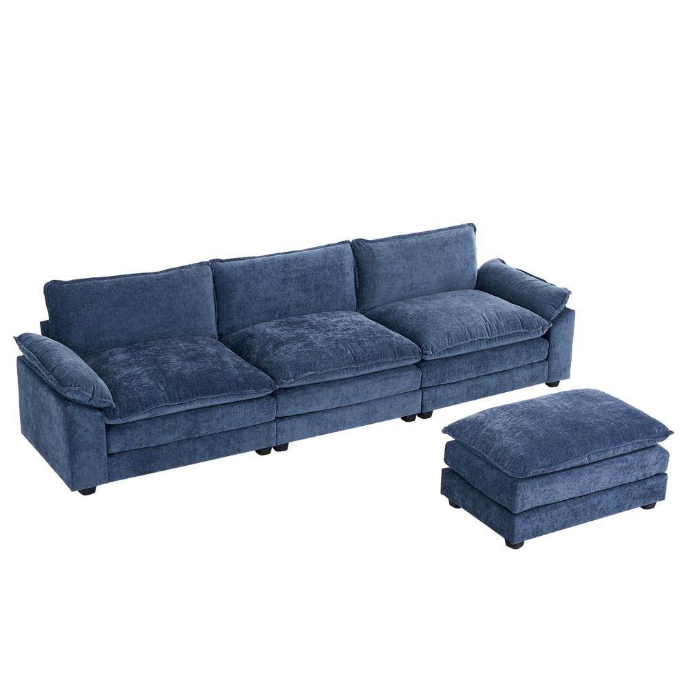 122 Inch Convertible Sectional Sofa Set 3 Seats L-Shaped Sofa Couch Living Room - Picture 18 of 22
