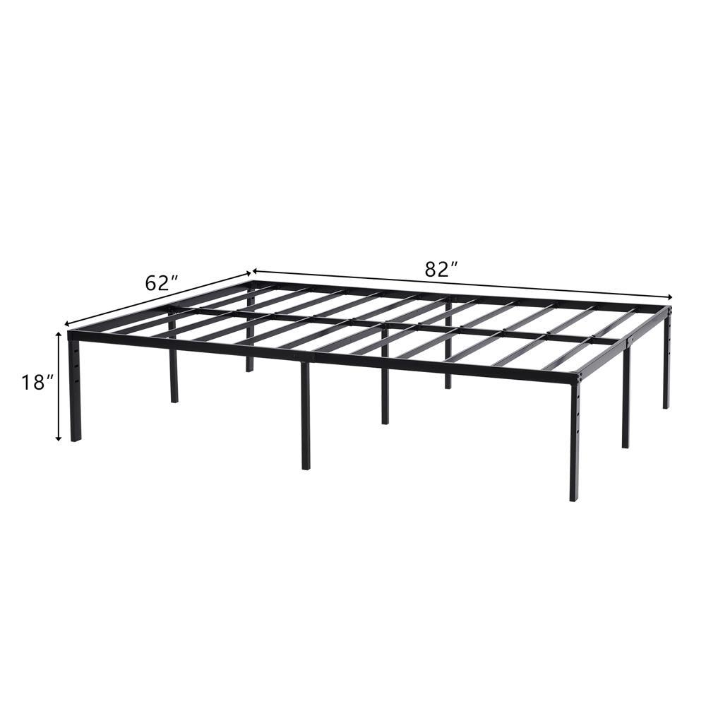 18 in King Queen Full Bed Frame No Box Spring Needed, Heavy Duty Slat Support