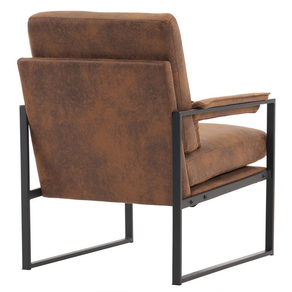 Modern Armchair PU Leather Accent Chair Lounge Sofa Metal Frame Furniture - Picture 45 of 46