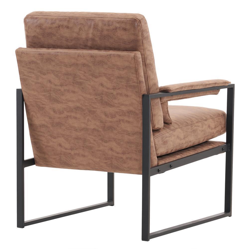 Modern Armchair PU Leather Accent Chair Lounge Sofa Metal Frame Furniture - Picture 39 of 46