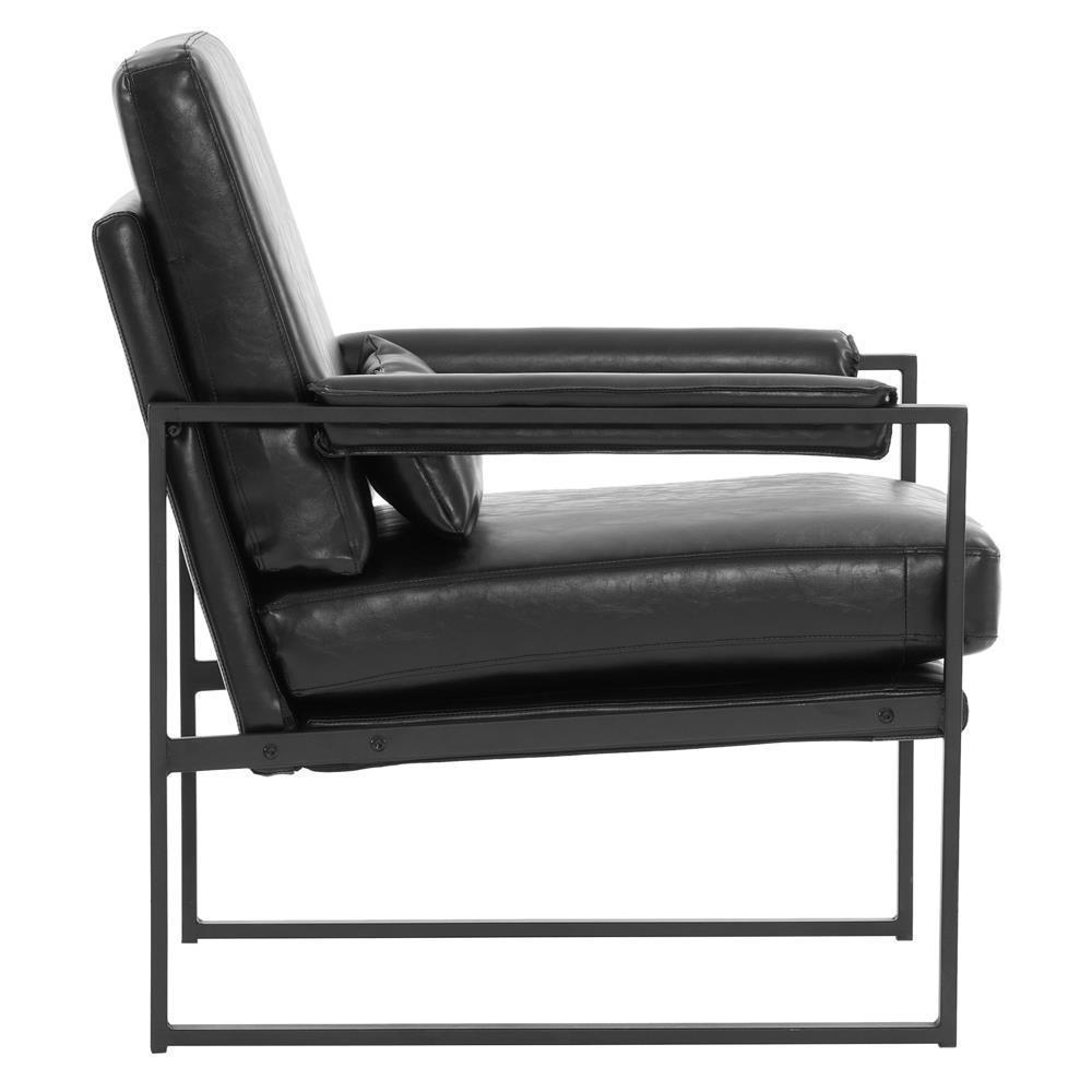 Modern Armchair PU Leather Accent Chair Lounge Sofa Metal Frame Furniture - Picture 31 of 46