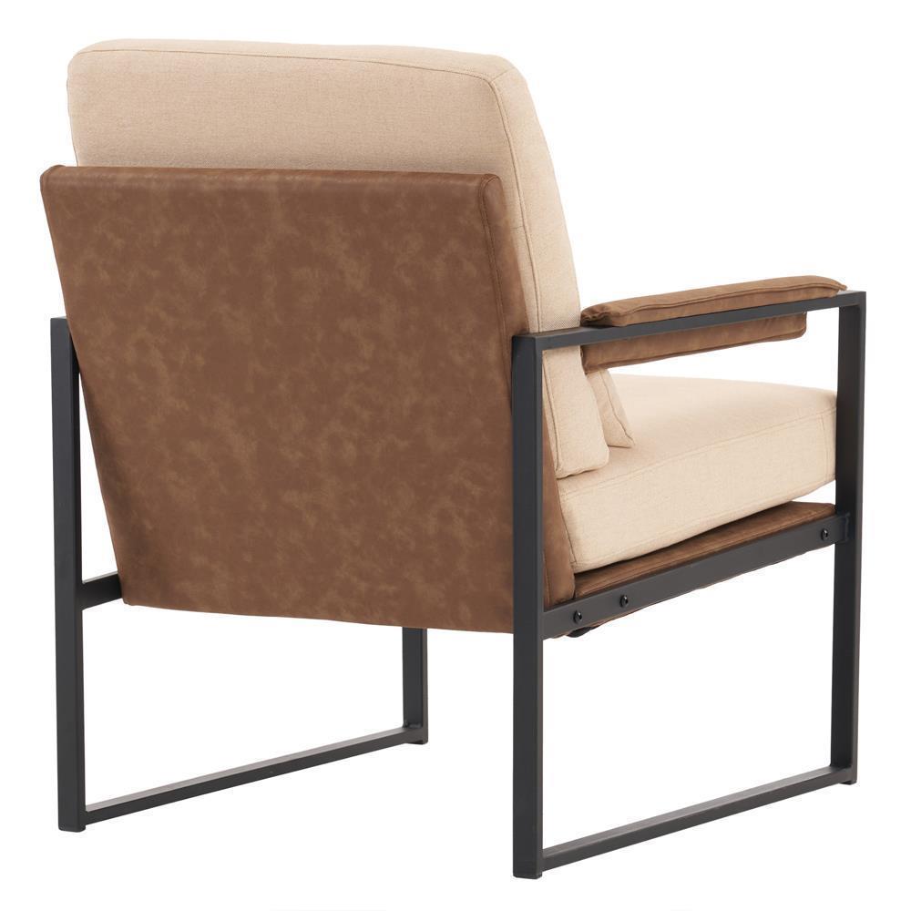 Modern Armchair PU Leather Accent Chair Lounge Sofa Metal Frame Furniture - Picture 18 of 46