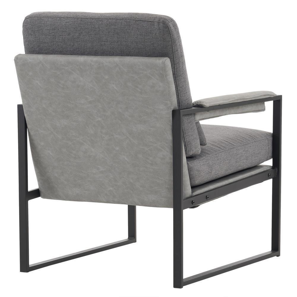Modern Armchair PU Leather Accent Chair Lounge Sofa Metal Frame Furniture - Picture 11 of 46