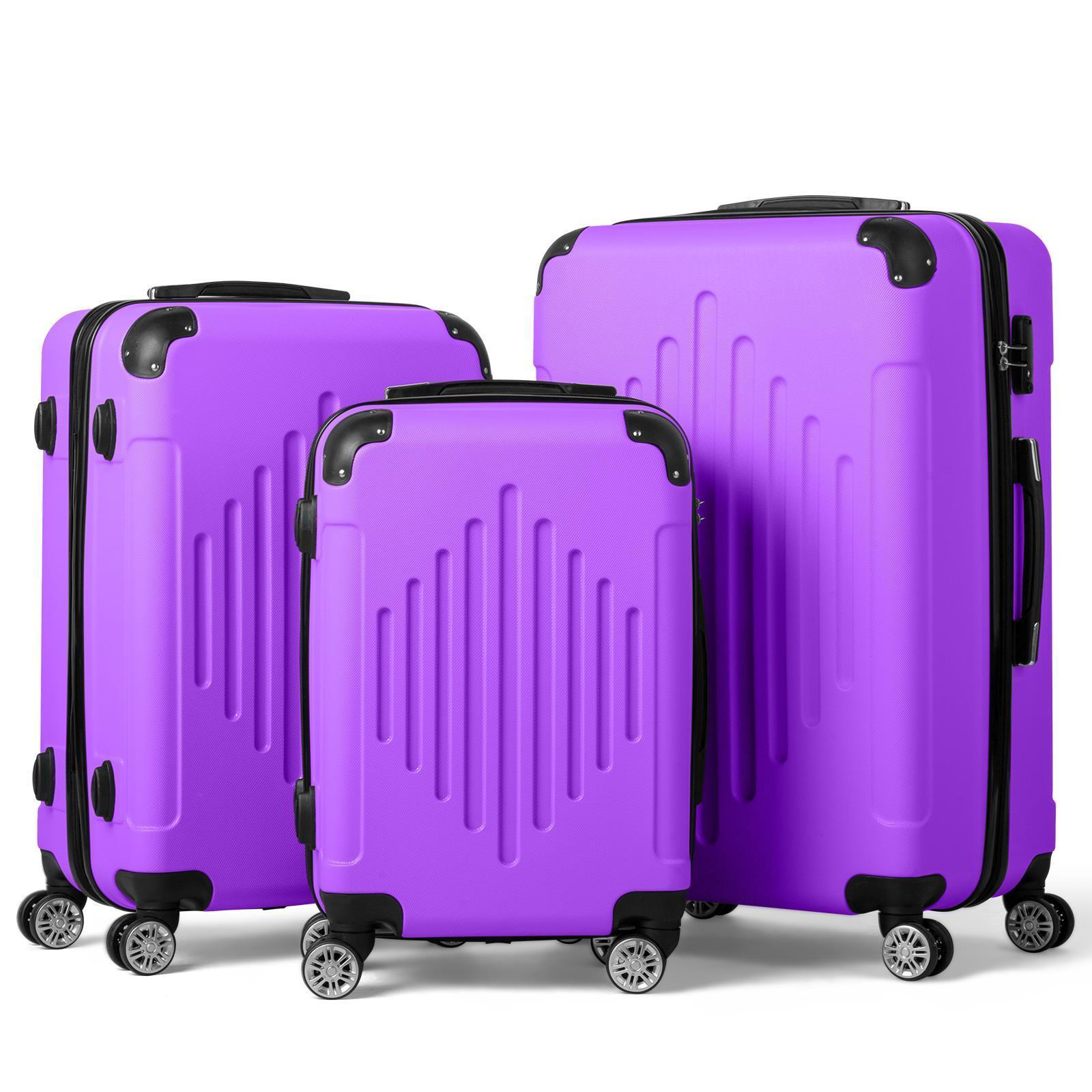 Suitcase Set 3 Piece 20" 24" 28" Luggage Set Carry On Hardside Luggage TSA Lock - Picture 21 of 24