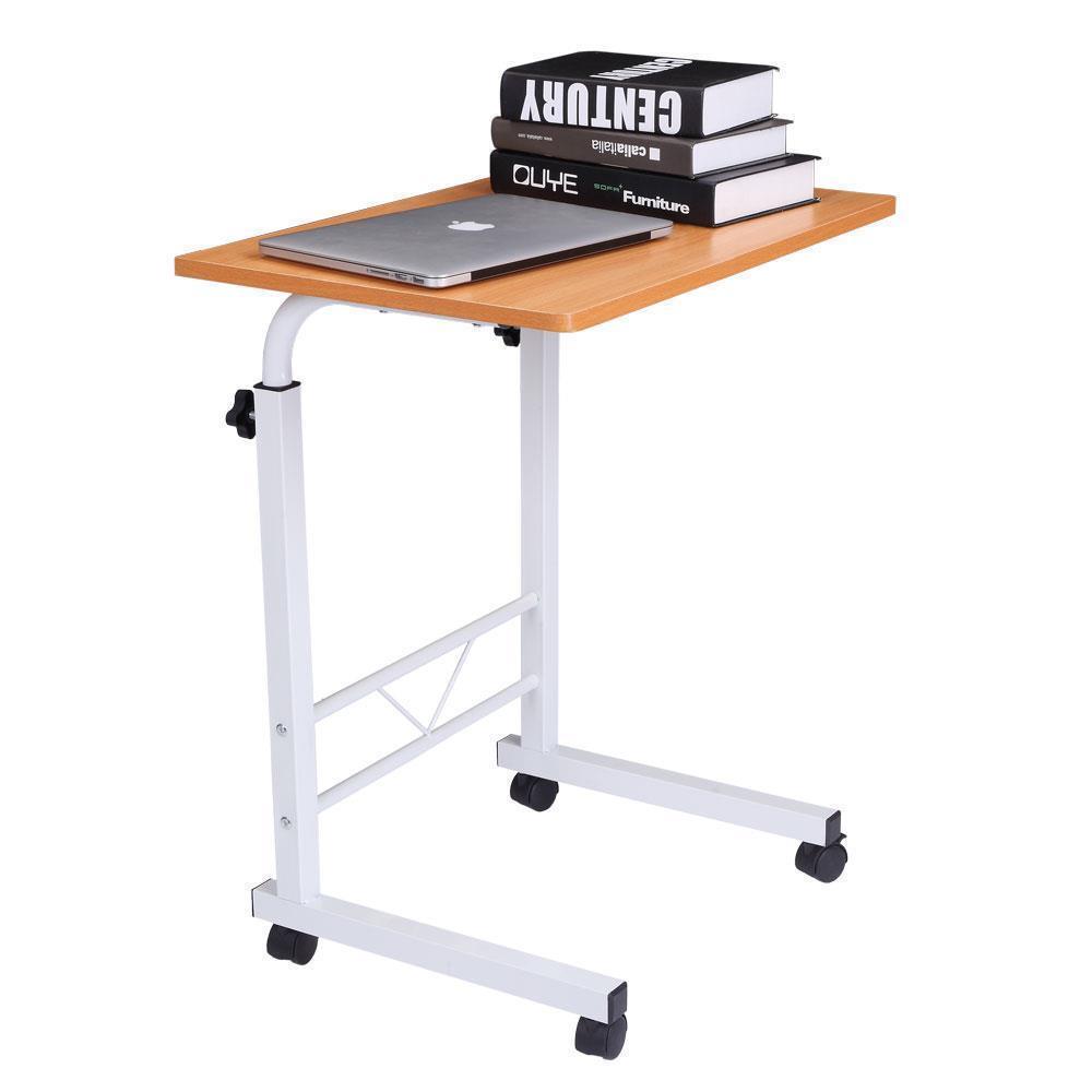 Adjustable Mobile Standing Desk Pneumatic Overbed Table Rolling Laptop Cart - Picture 9 of 9