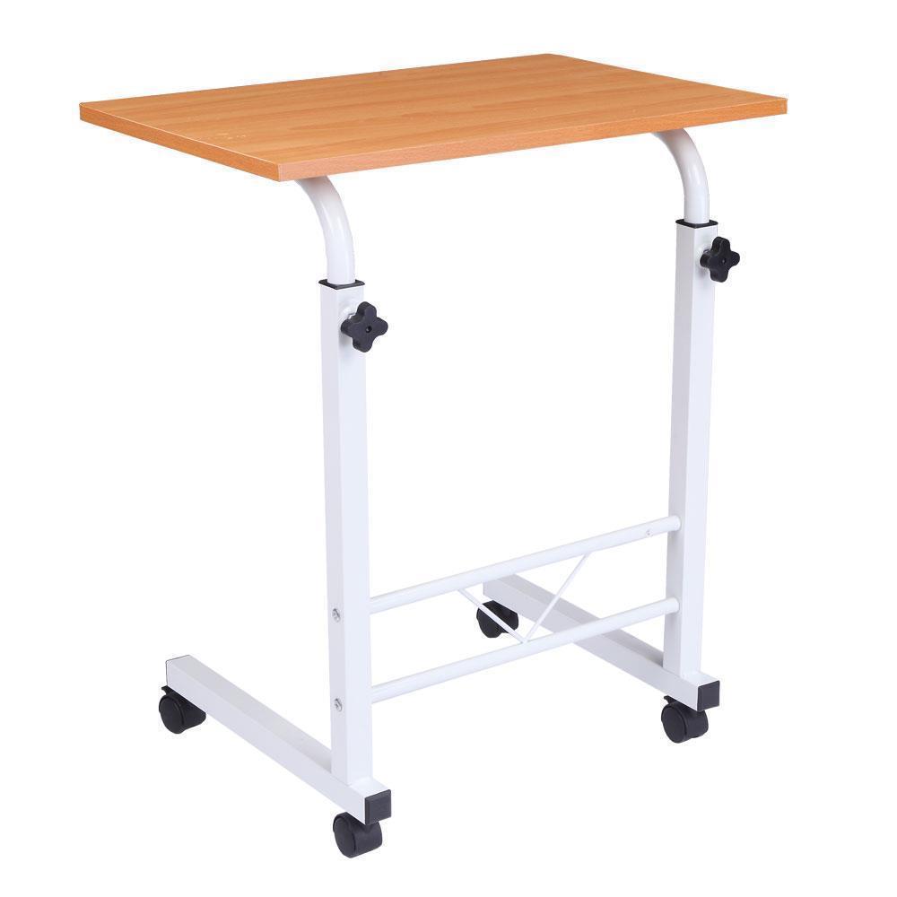 Adjustable Mobile Standing Desk Pneumatic Overbed Table Rolling Laptop Cart - Picture 7 of 9