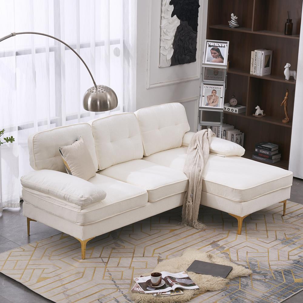 3 Seater L Shape Sectional Sofa Set with Big Chaise Living Room Furniture Couch - Picture 31 of 31