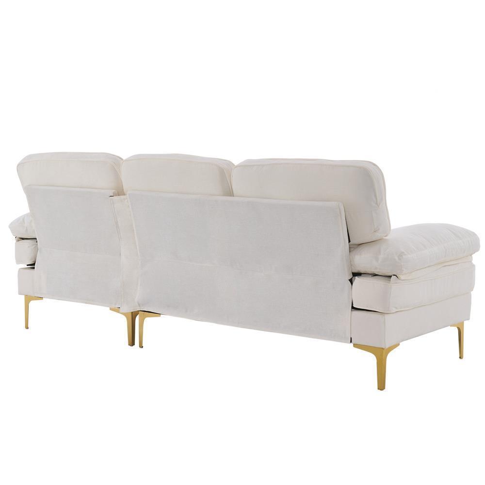 3 Seater L Shape Sectional Sofa Set with Big Chaise Living Room Furniture Couch - Picture 30 of 31