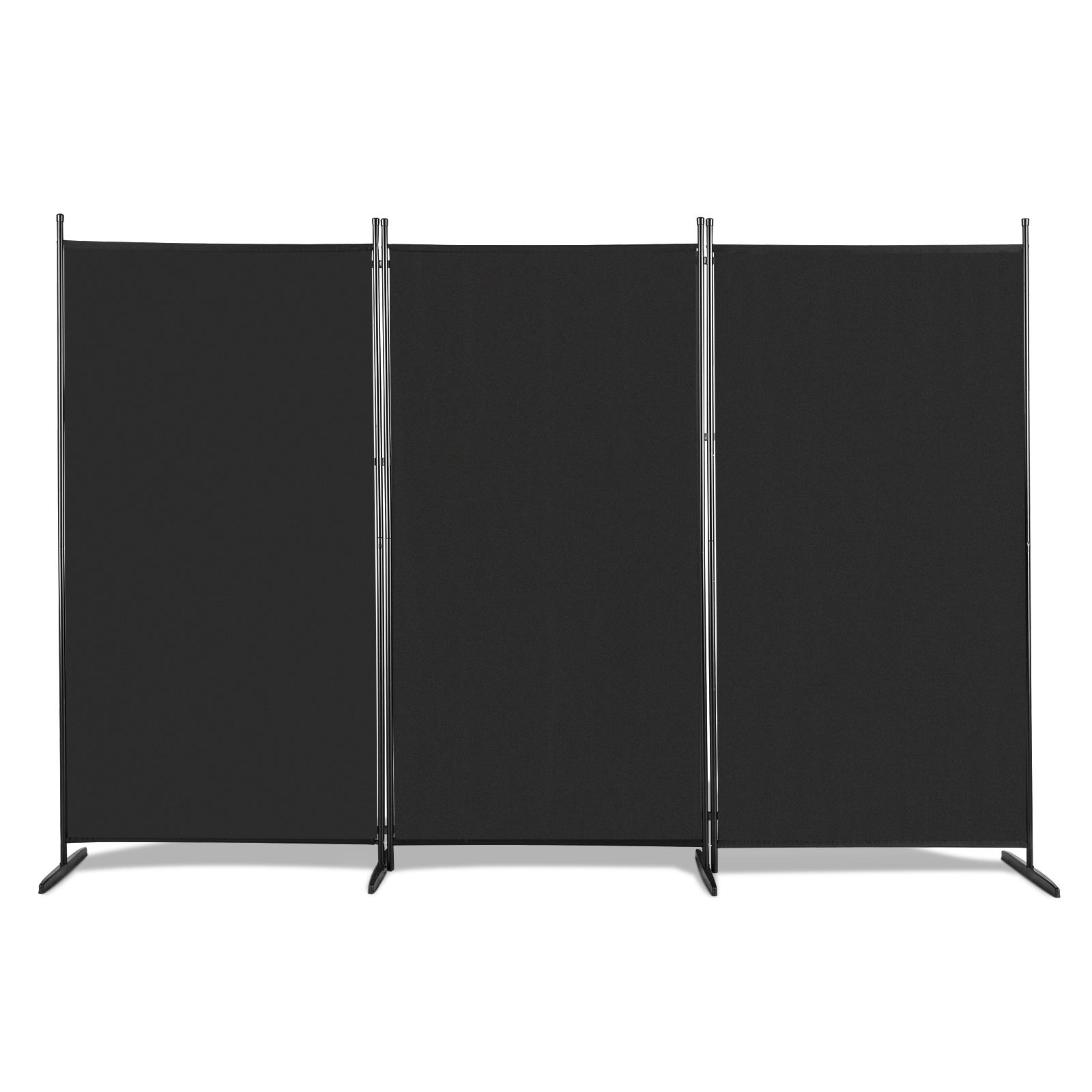 3 Panel Room Divider 6FT Steel Frame Screen Folding Privacy Divider Freestand