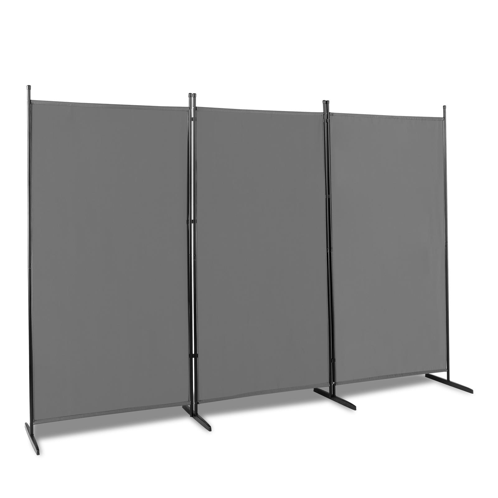 3 Panel Room Divider 6FT Steel Frame Screen Folding Privacy Divider Freestand