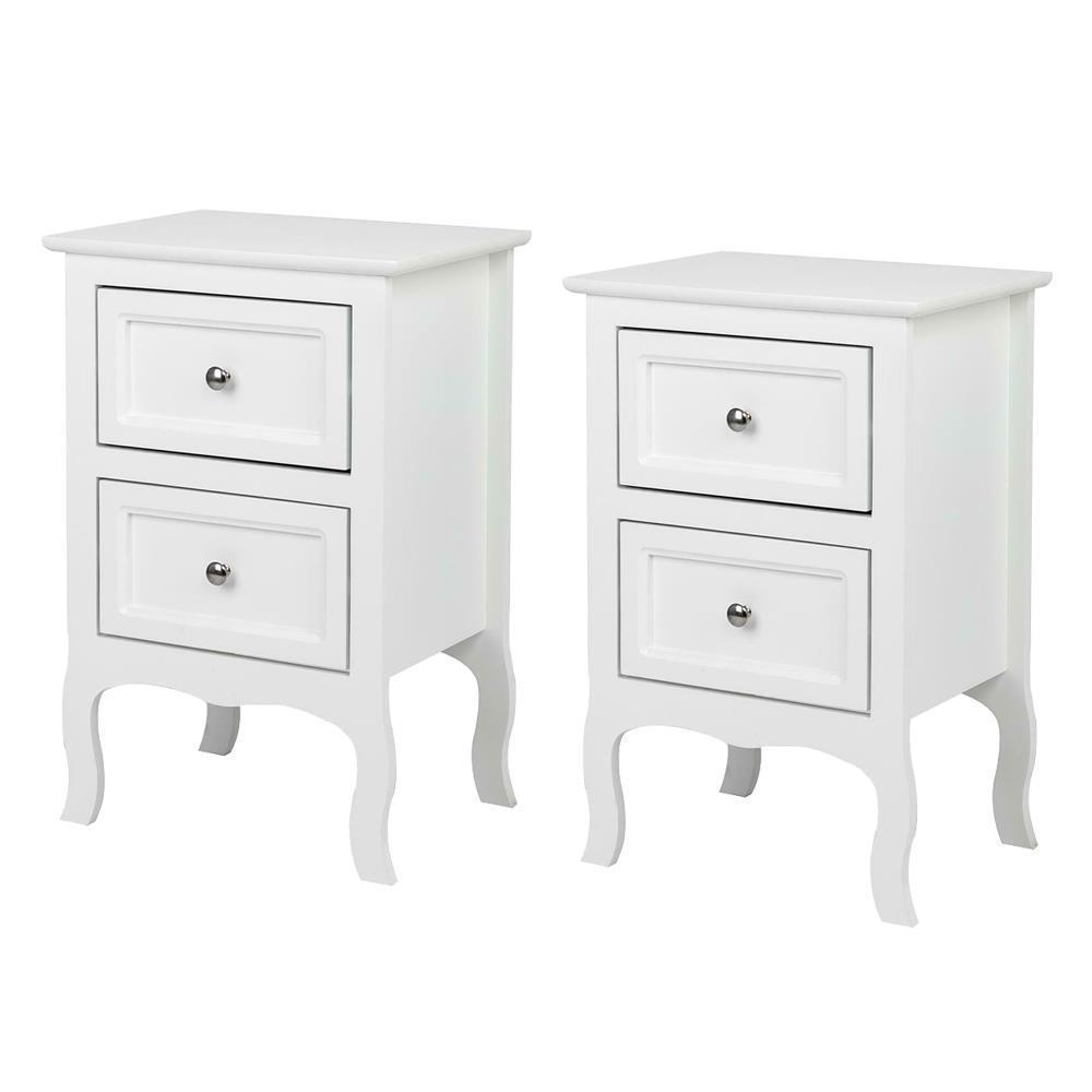 2 Drawer Bedroom Nightstand Bed Side Lamp Table Coffee Storage Home Display - Picture 11 of 11