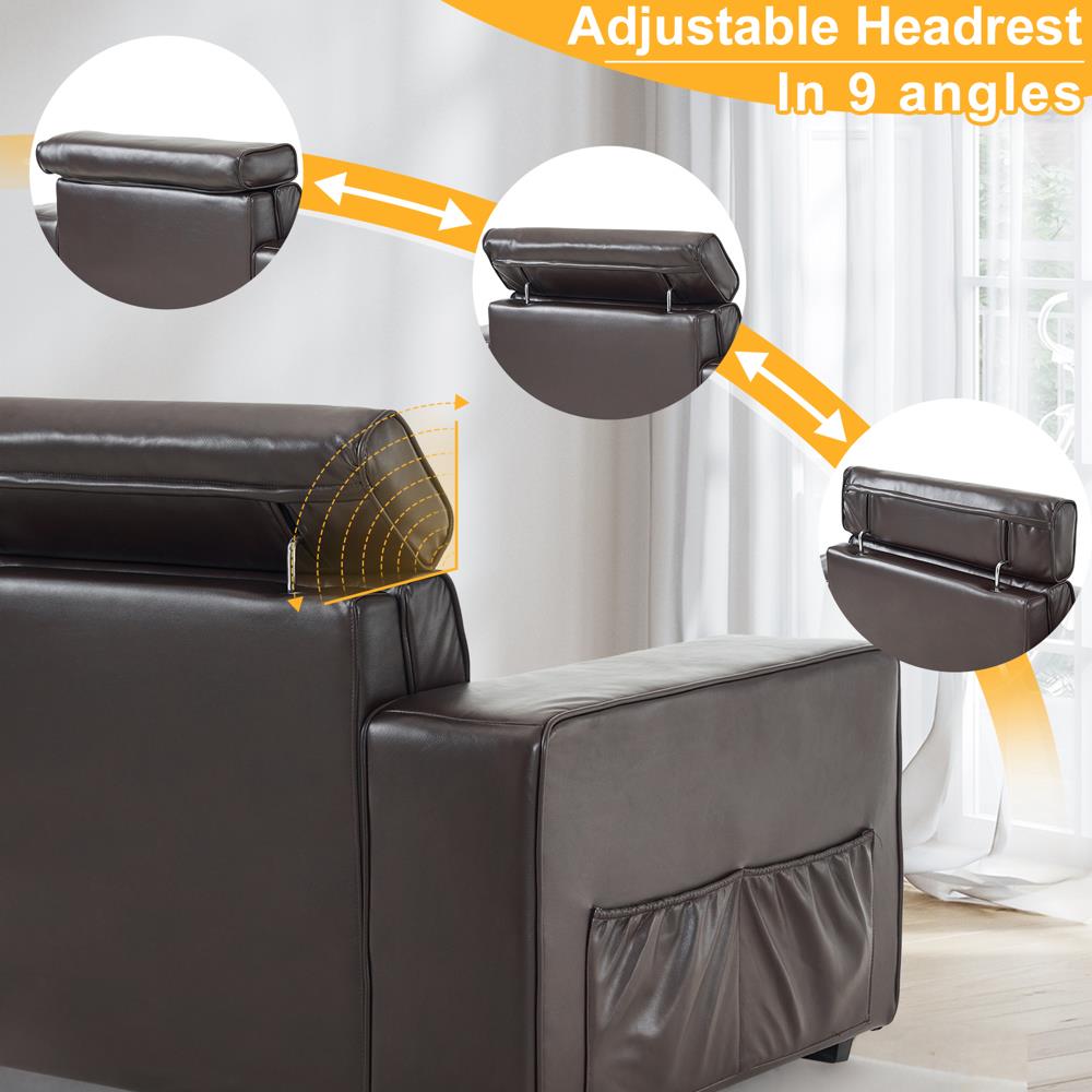 Single Sofa Couch Arm Chair Accent Adjustable Headrest for Living Room - Picture 22 of 23