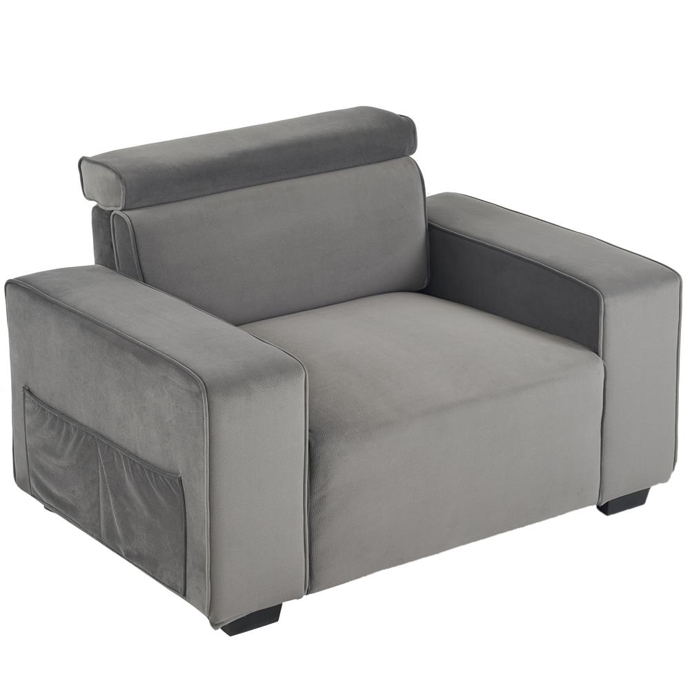 Single Sofa Couch Arm Chair Accent Adjustable Headrest for Living Room - Picture 11 of 23