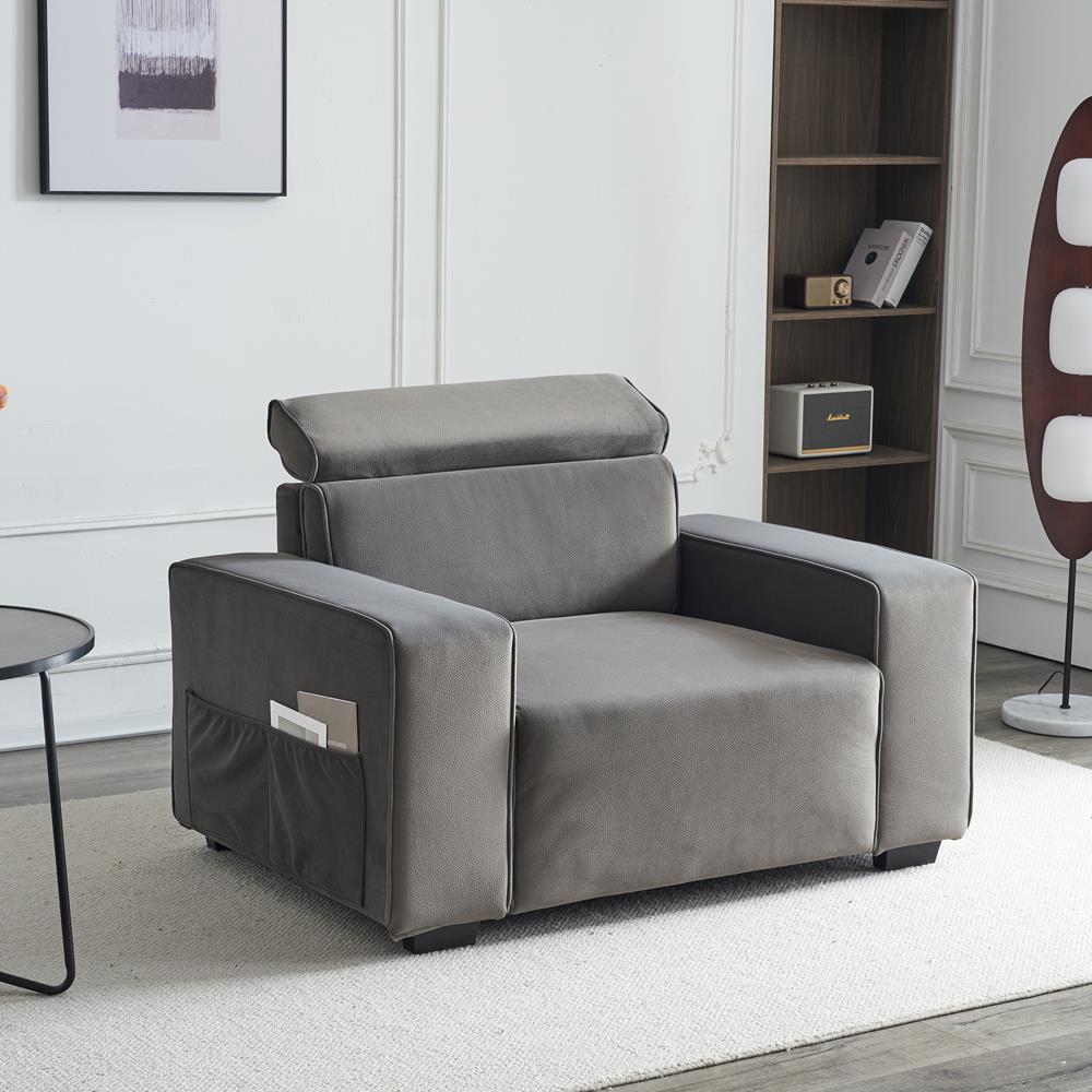 Single Sofa Couch Arm Chair Accent Adjustable Headrest for Living Room - Picture 9 of 23