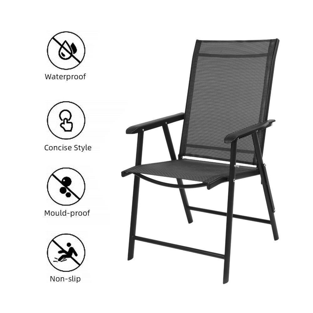 1/2/4 Pack Outdoor Folding Steel Sling Chair Portable Patio lounge Lawn Chair - Picture 26 of 31
