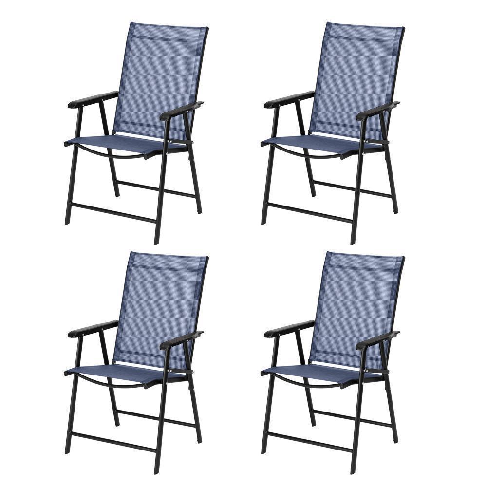 1/2/4 Pack Outdoor Folding Steel Sling Chair Portable Patio lounge Lawn Chair - Picture 20 of 31