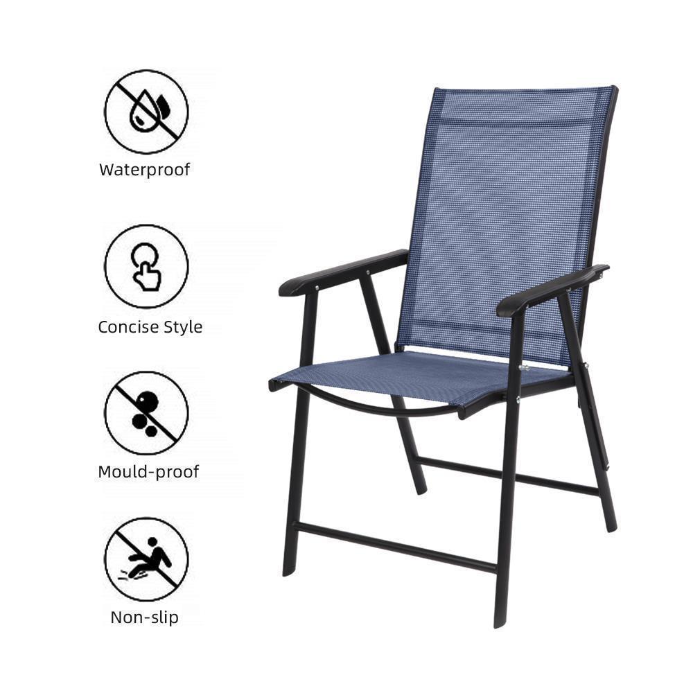 1/2/4 Pack Outdoor Folding Steel Sling Chair Portable Patio lounge Lawn Chair - Picture 16 of 31