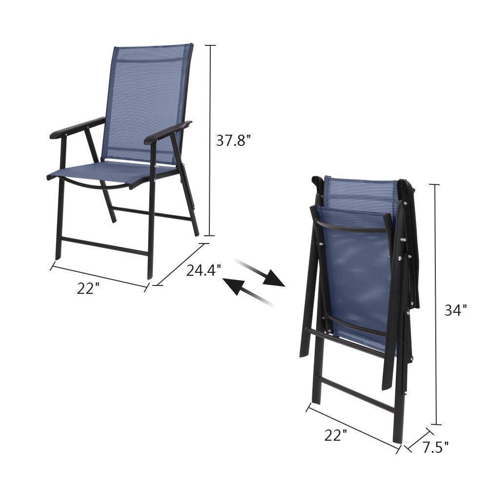 1/2/4 Pack Outdoor Folding Steel Sling Chair Portable Patio lounge Lawn Chair - Picture 13 of 31
