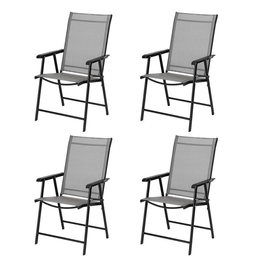 1/2/4 Pack Outdoor Folding Steel Sling Chair Portable Patio lounge Lawn Chair - Picture 10 of 31