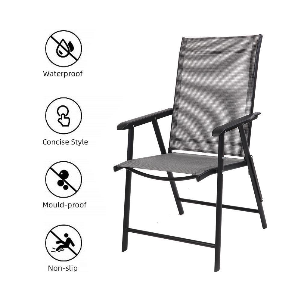 1/2/4 Pack Outdoor Folding Steel Sling Chair Portable Patio lounge Lawn Chair - Picture 6 of 31