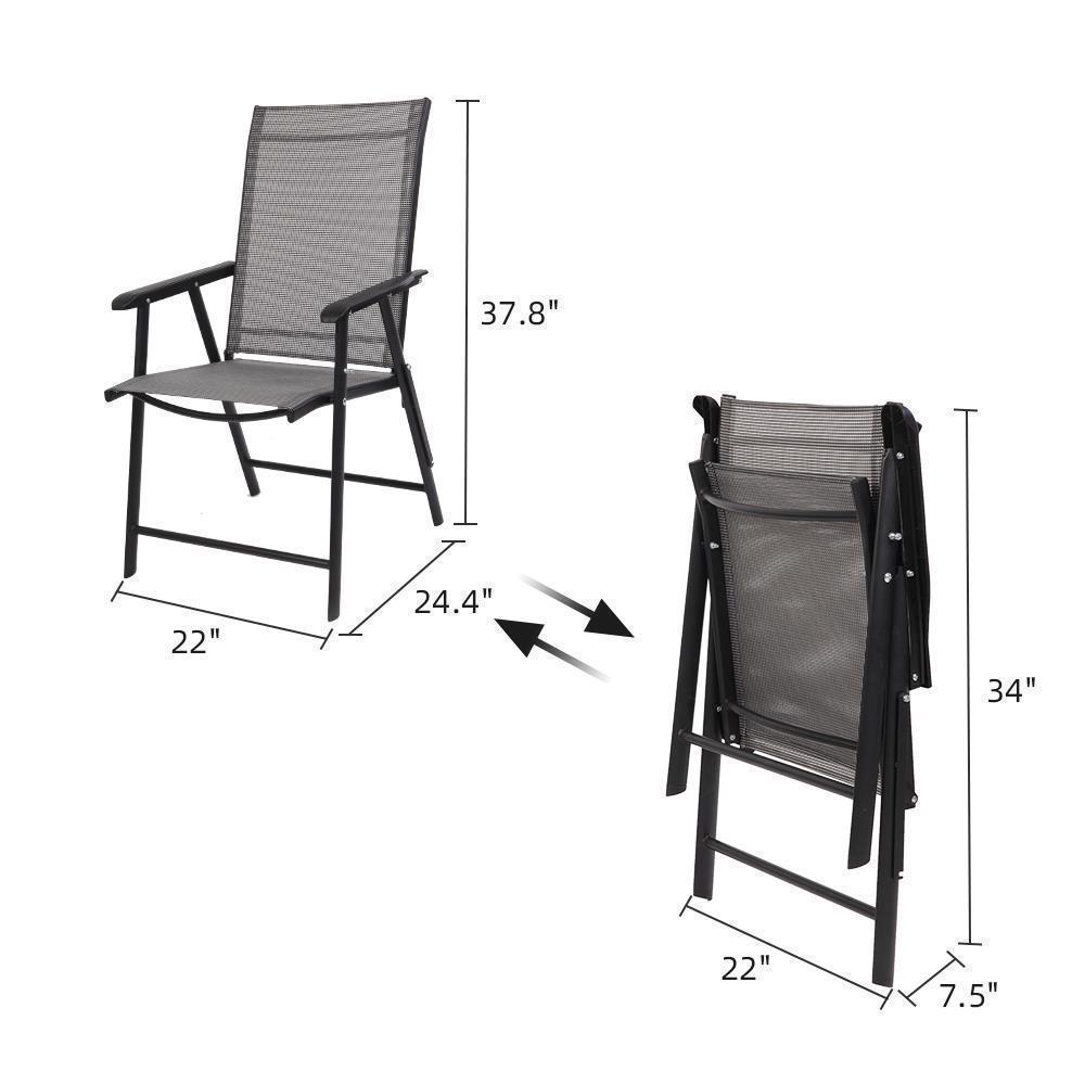 1/2/4 Pack Outdoor Folding Steel Sling Chair Portable Patio lounge Lawn Chair - Picture 3 of 31