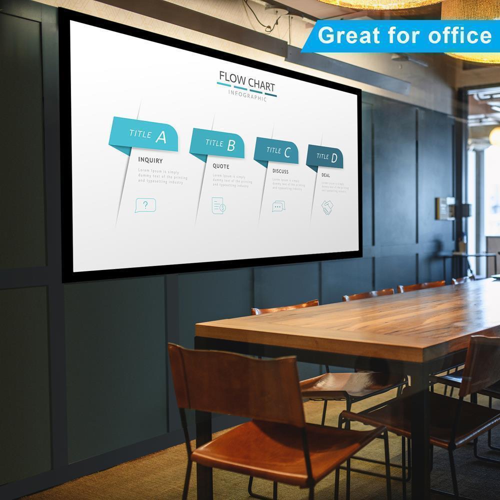 Fixed Frame Projector Screen, Diagonal 16:9, Active 3D 4K Ultra Projector Screen