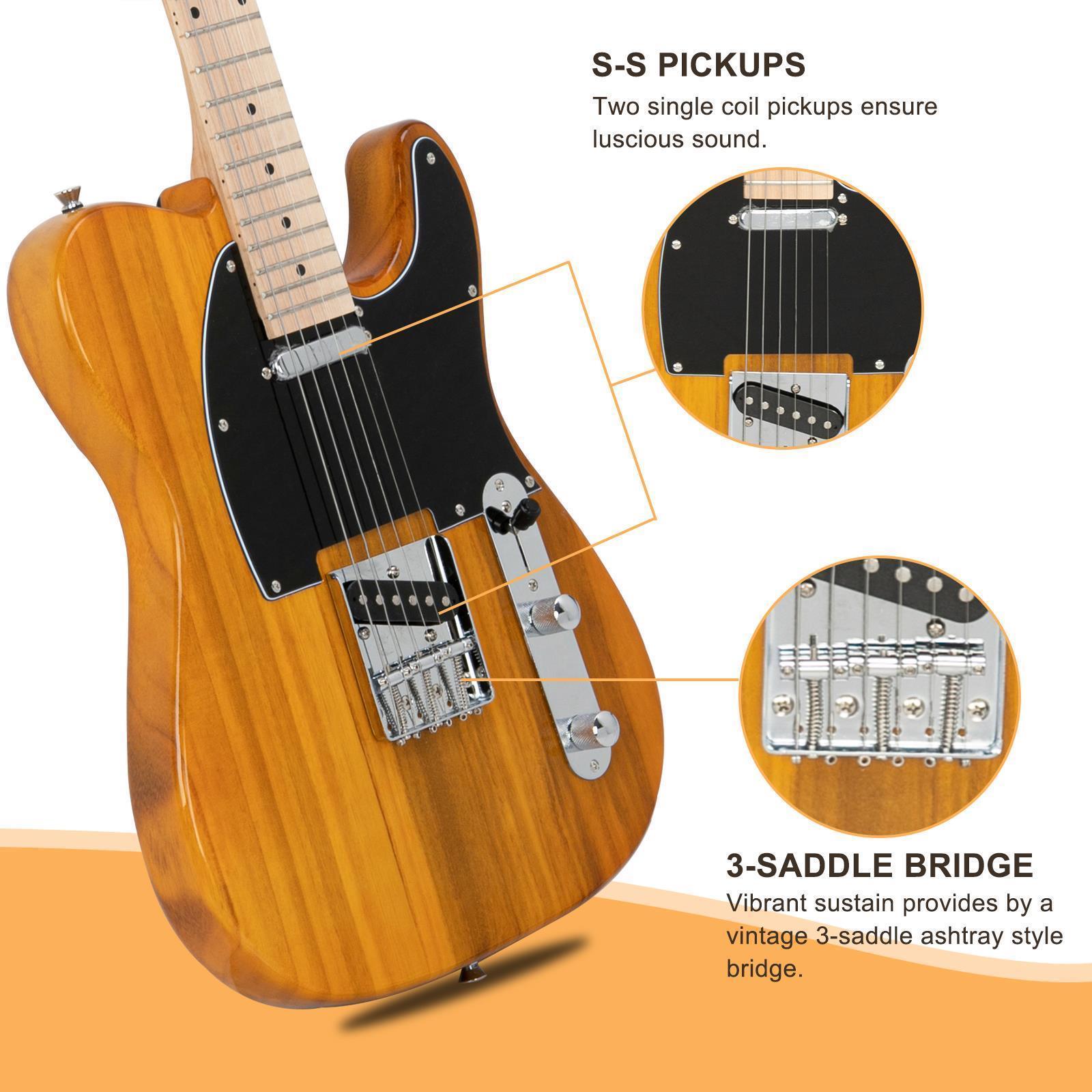 39" GTL Electric Guitar Solid Body Maple Fingerboard with Bag Halloween Beginner - Picture 21 of 22