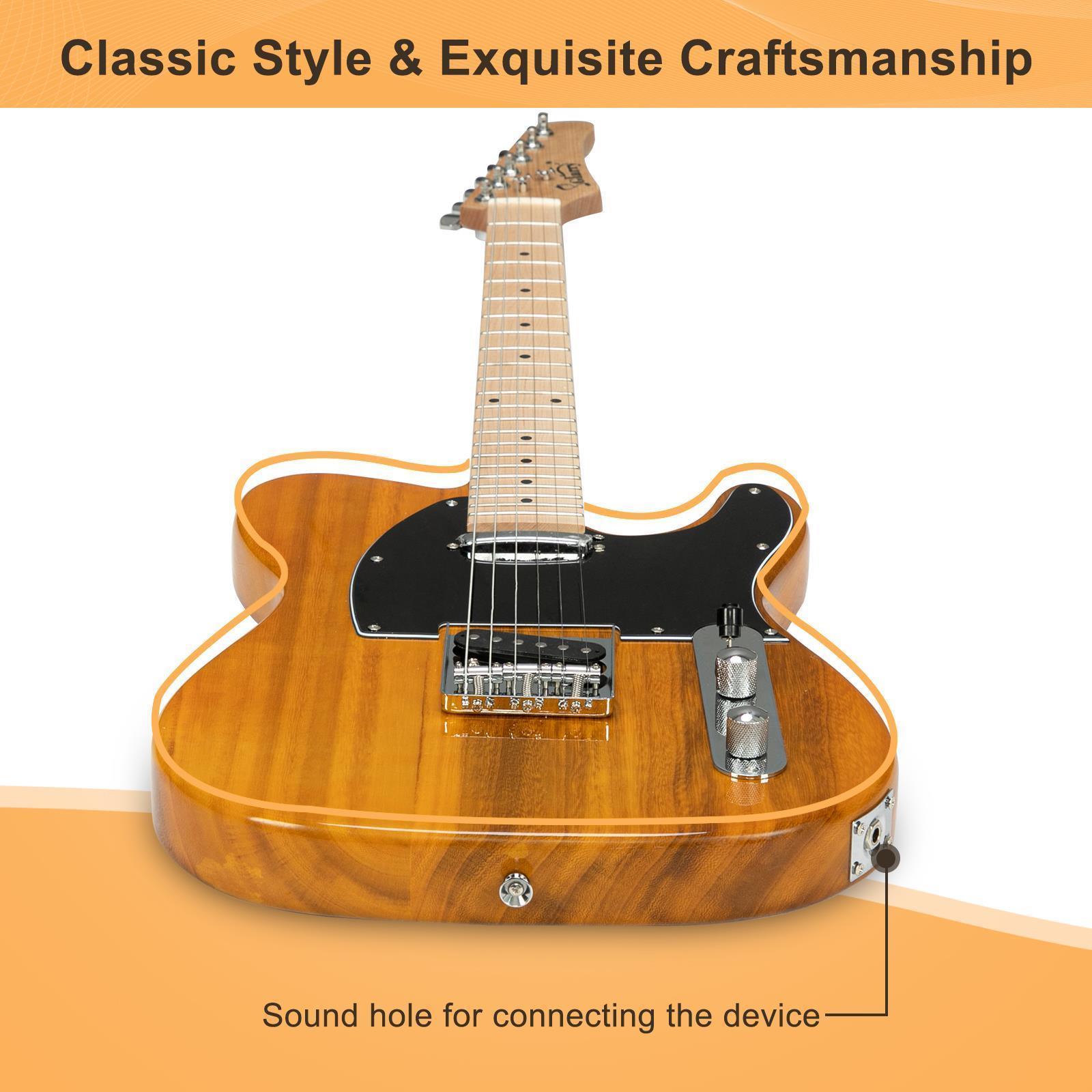 39" GTL Electric Guitar Solid Body Maple Fingerboard with Bag Halloween Beginner - Picture 20 of 22