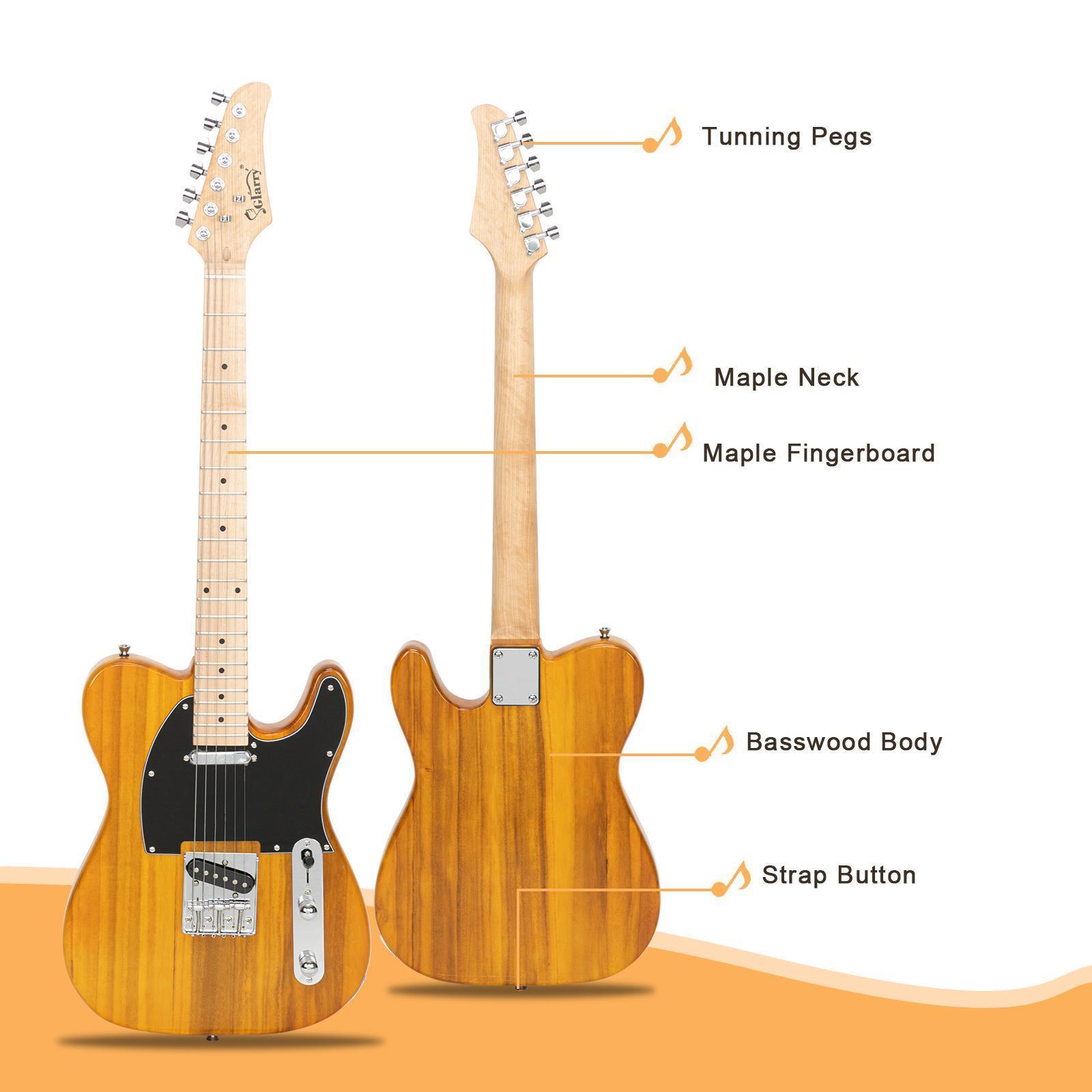 39" GTL Electric Guitar Solid Body Maple Fingerboard with Bag Halloween Beginner - Picture 17 of 22