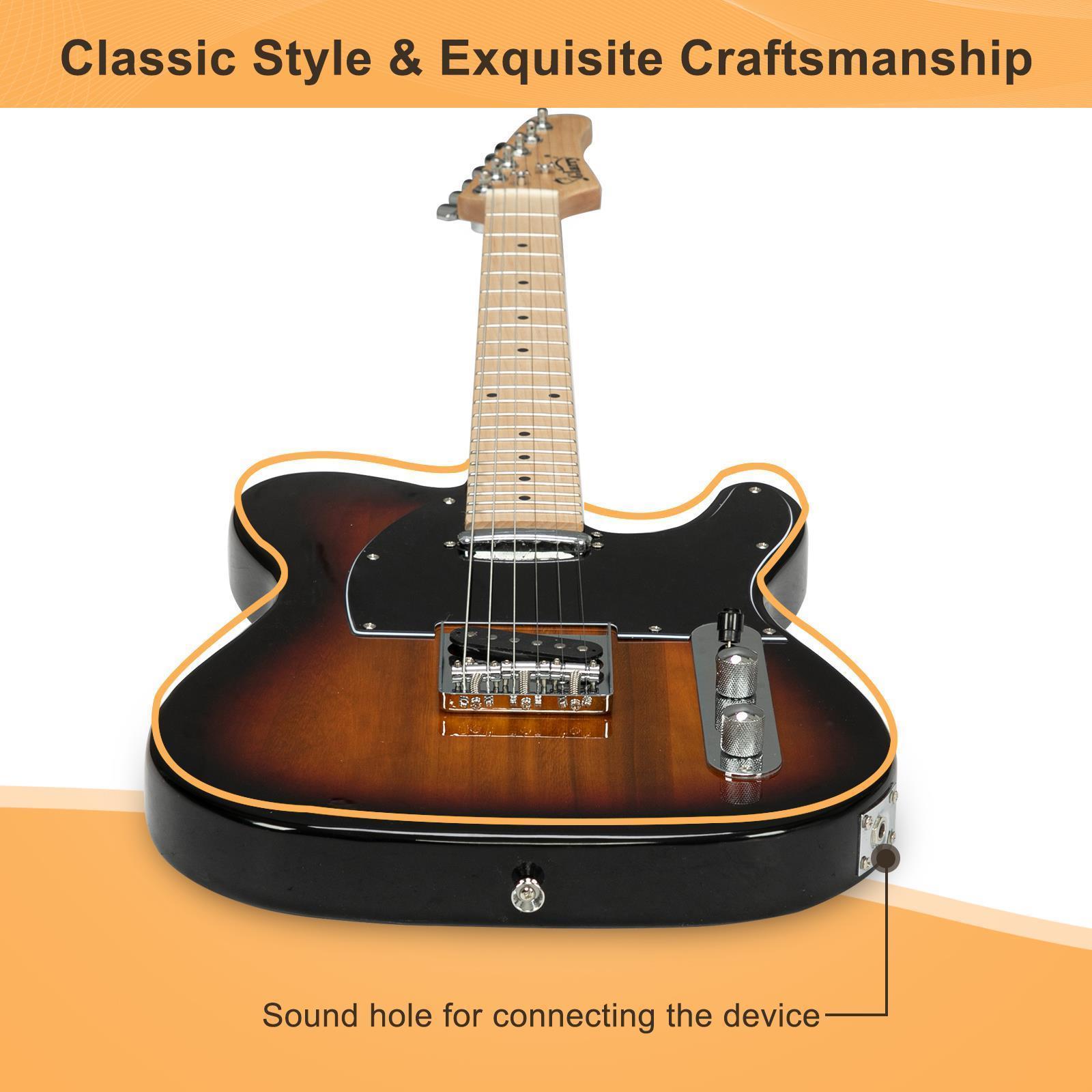 39" GTL Electric Guitar Solid Body Maple Fingerboard with Bag Halloween Beginner - Picture 12 of 22