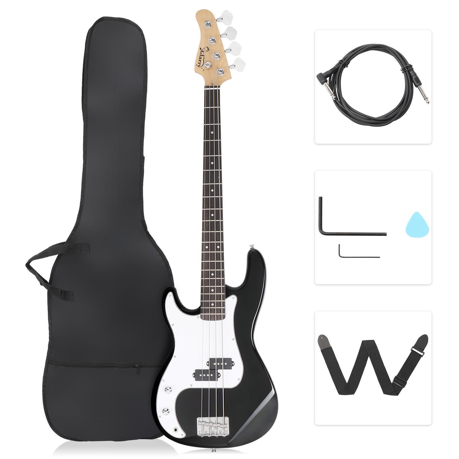 GLARRY 4 String Electric Bass Guitar Full Size Beginner Kit White Christmas Gift - Picture 38 of 49