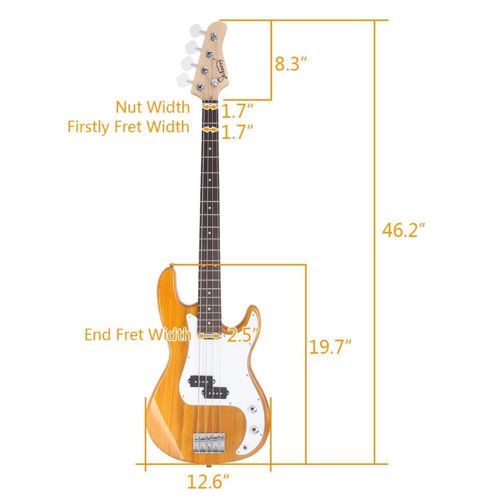 GLARRY 4 String Electric Bass Guitar Full Size Beginner Kit White Christmas Gift - Picture 15 of 49